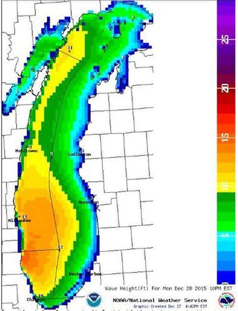 Northwest gales to 35 kt diminishing to 15 to 20 kt after midnight. . Lake michigan marine forecast